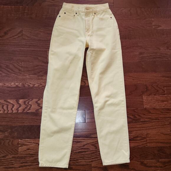Vintage 80s Newport News Jeanology Butter Yellow Women's Jeans sz. 4 - Picture 1 of 6